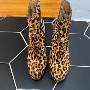Gianni Bini Leopard Fur Booties